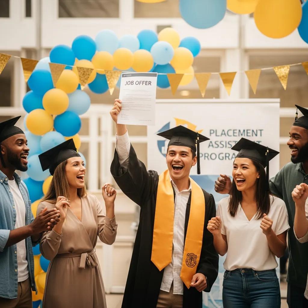 Students celebrating graduation with job offer placement assistance digital marketing course India