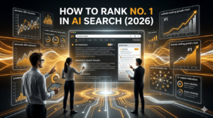 AI search optimization dashboard showing ranking strategies, AI overviews, semantic SEO, and generative search optimization techniques.