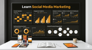 Learn Social Media Marketing Social media marketing strategy and audience engagement dashboard