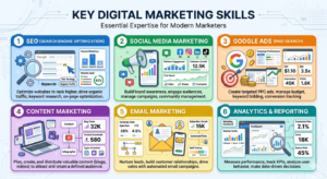 Digital marketing skills SEO social media Google Ads analytics training