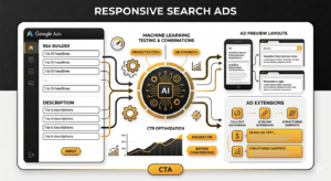 Responsive Search Ads Optimization Responsive search ads with multiple headlines, descriptions, and ad extensions.