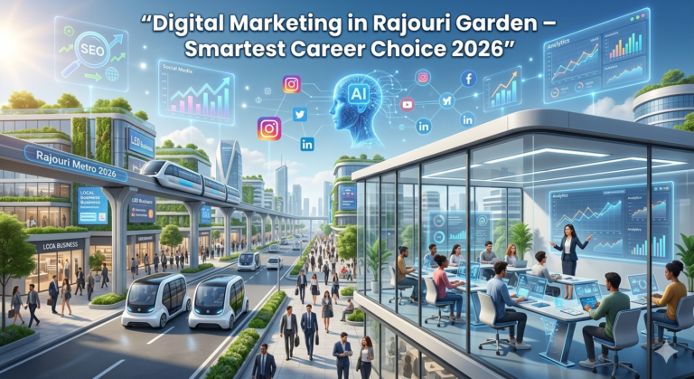 Digital Marketing in Rajouri Garden career growth 2026 futuristic concept